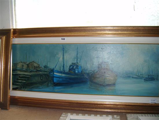 Italian School, pair of oils on canvas, harbour scenes